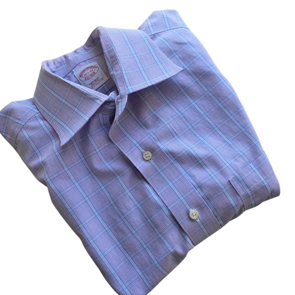 Brooks Brothers Plaid Dress Shirt Mens Regular Fit‎ Long Sleeve 15.5/33